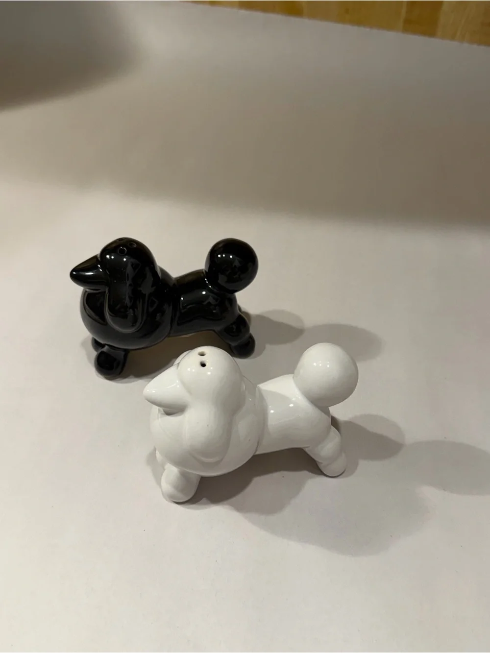 RARE Vintage Ceramic Poodle Shakers Salt and Pepper Set, Used